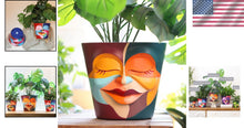 Load image into Gallery viewer, Unique 8-Inch Eclectic Rainbow Planter - Lightweight Resin with Drainage