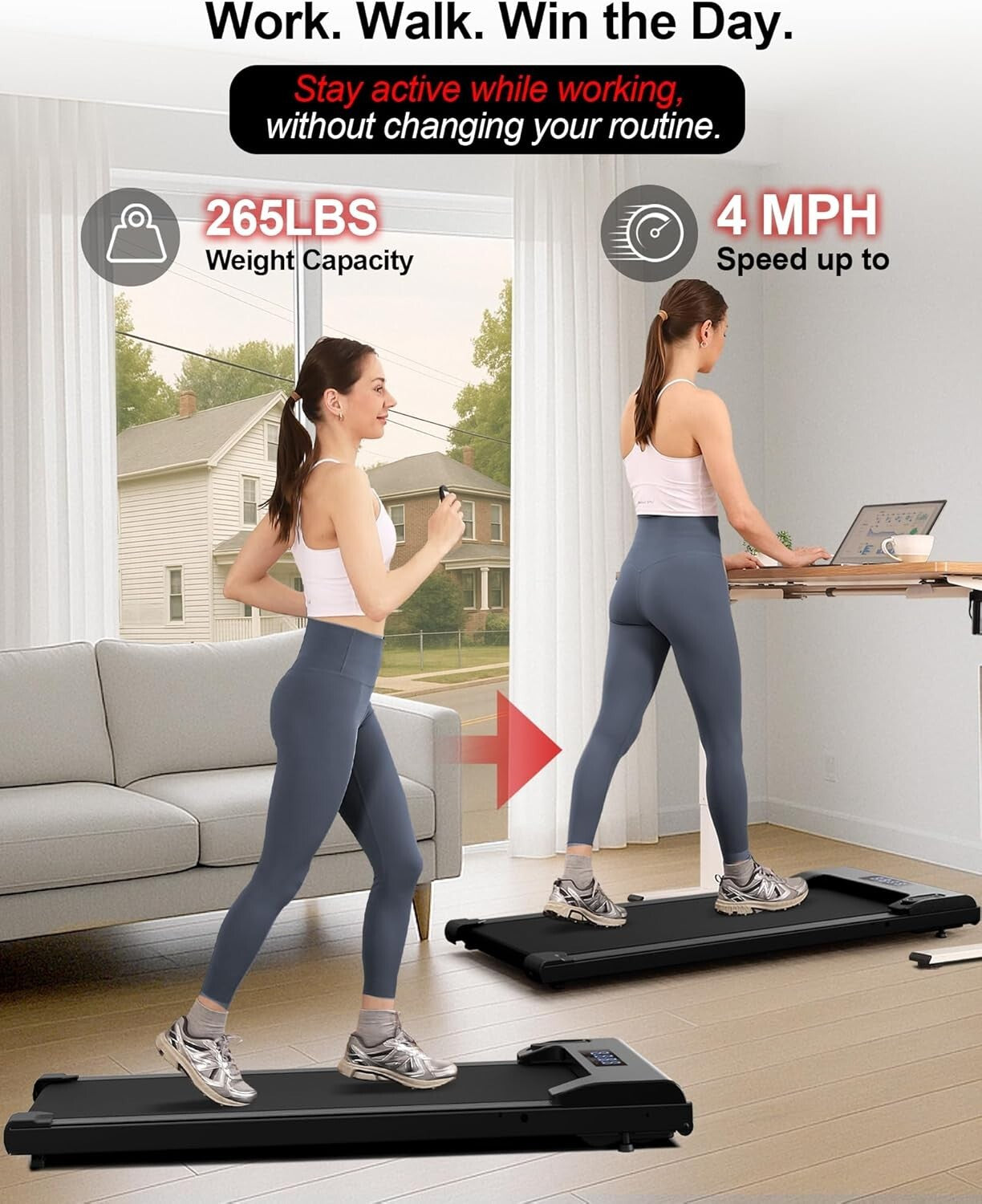 Alloy Steel Under Desk Treadmill with Remote Control – Ideal for Home & Office