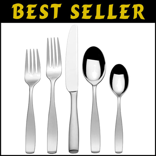 Versatile Satin Loft 65-Piece Flatware Set - Dishwasher Safe & Stain Resistant