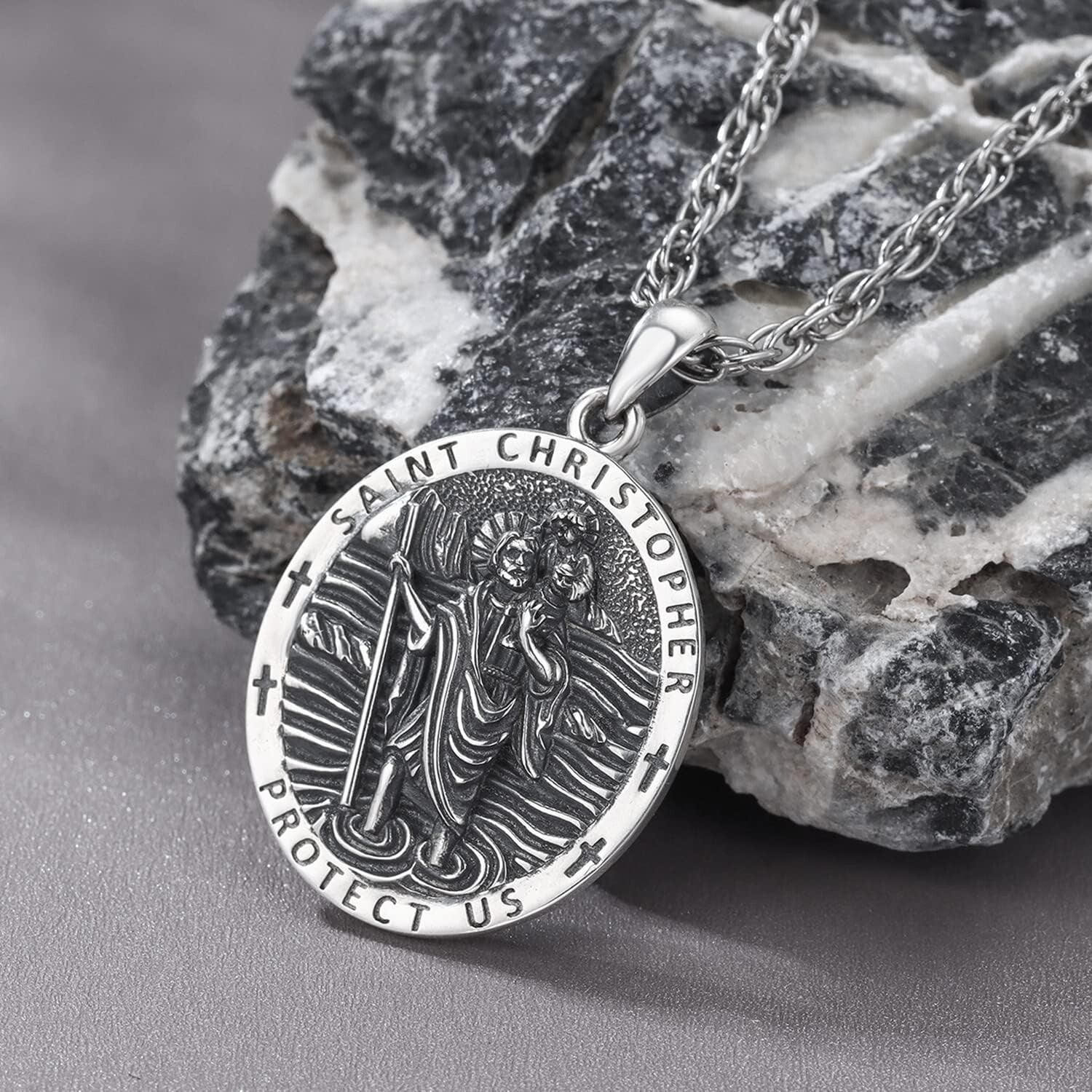 Stylish S925 Sterling Silver St Christopher Necklace - Perfect for Any Occasion