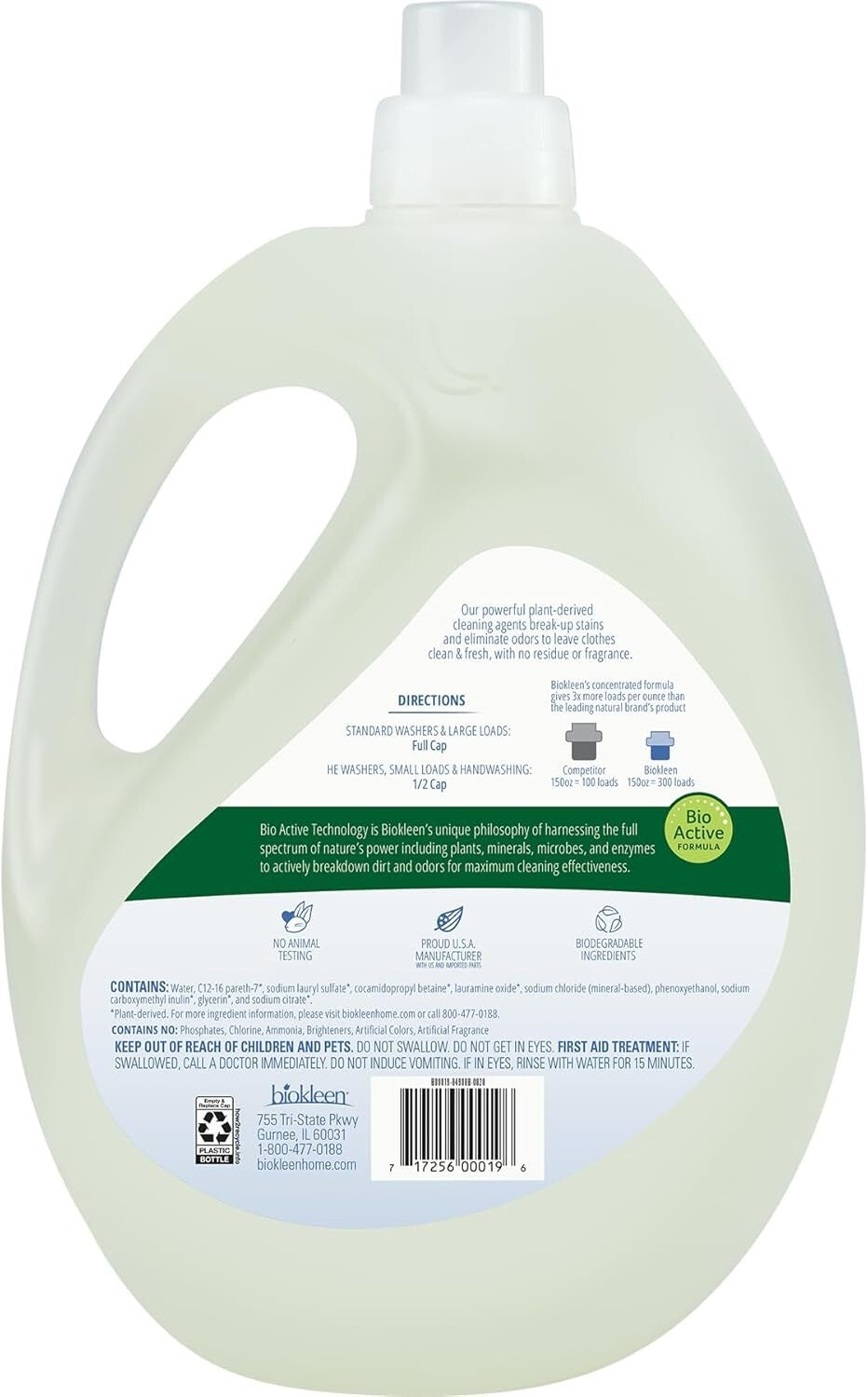 Free & Clear Hypoallergenic Plant-Based Laundry Detergent - 300 Loads, Unscented