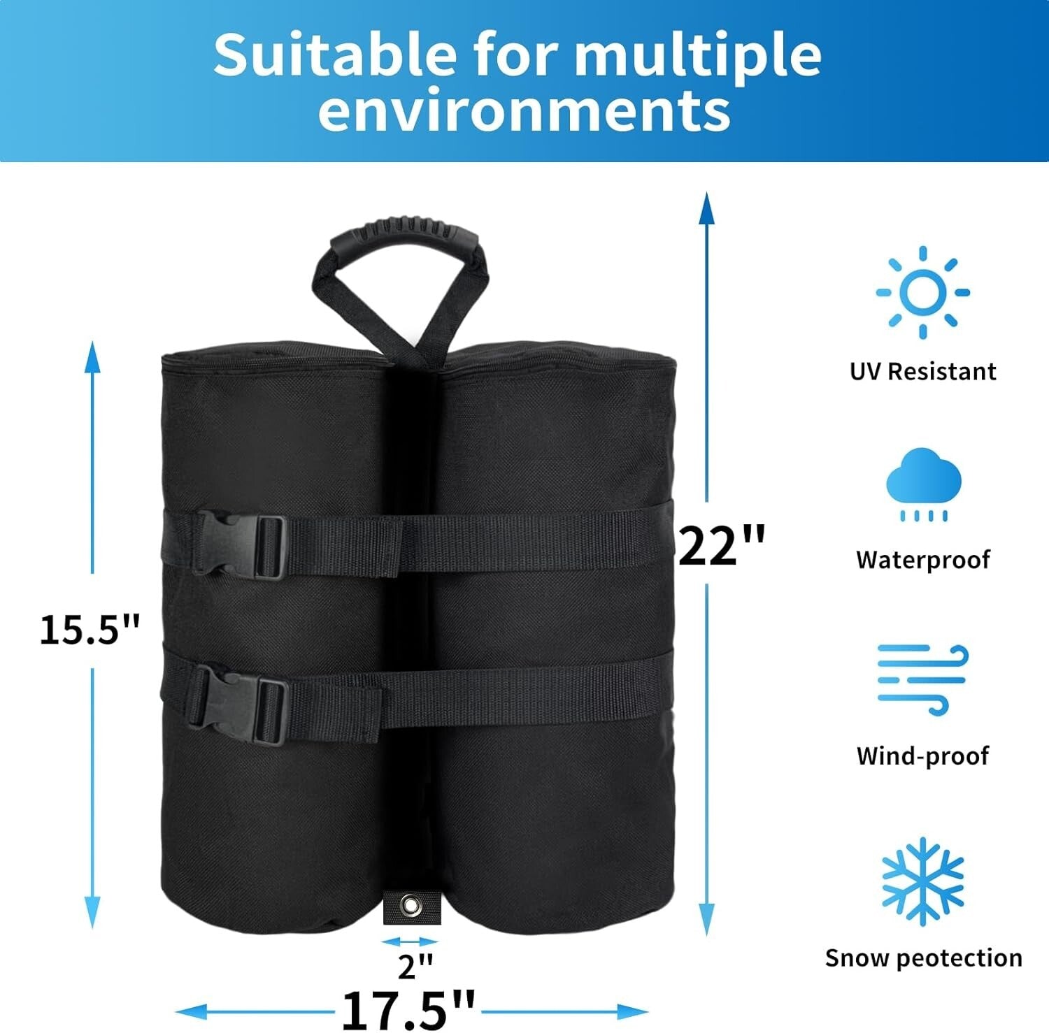 Portable Outdoor Canopy Weight Bags with UV Protection - Ideal for Events