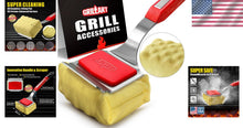 Load image into Gallery viewer, SteamWizards Bristle-Free BBQ Grill Brush &amp; Scraper: Safe Cleaning Tool Red