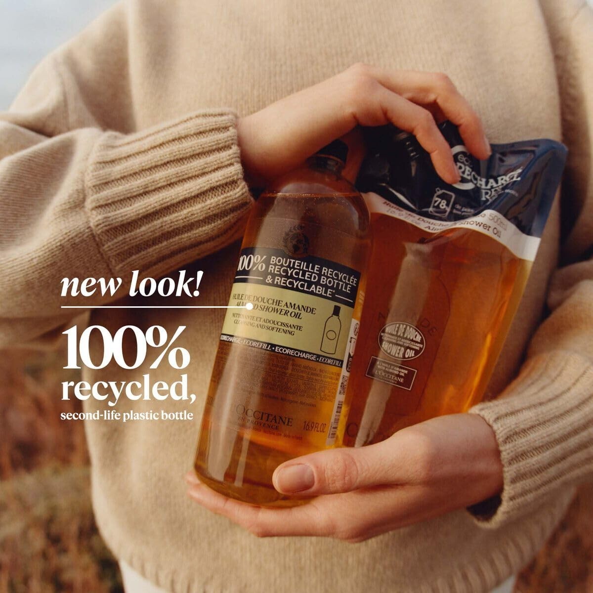 Almond-Scented Shower Oil & Body Wash - Softening Cleanser and Shaving Base