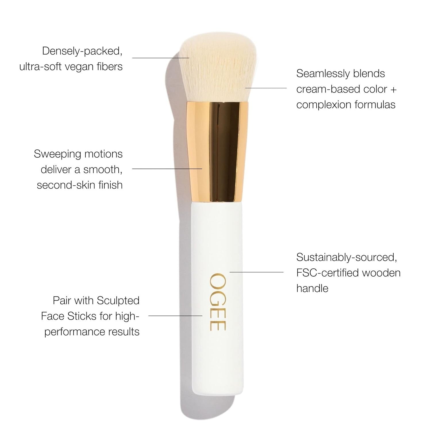 Sustainable Wooden Handle Makeup Brush - Flawless Foundation Application