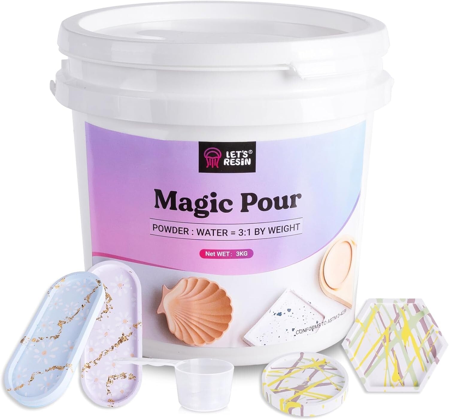 Fast-Curing 3000g Casting Resin Kit for Beginners, Easy Mixing & Demolding