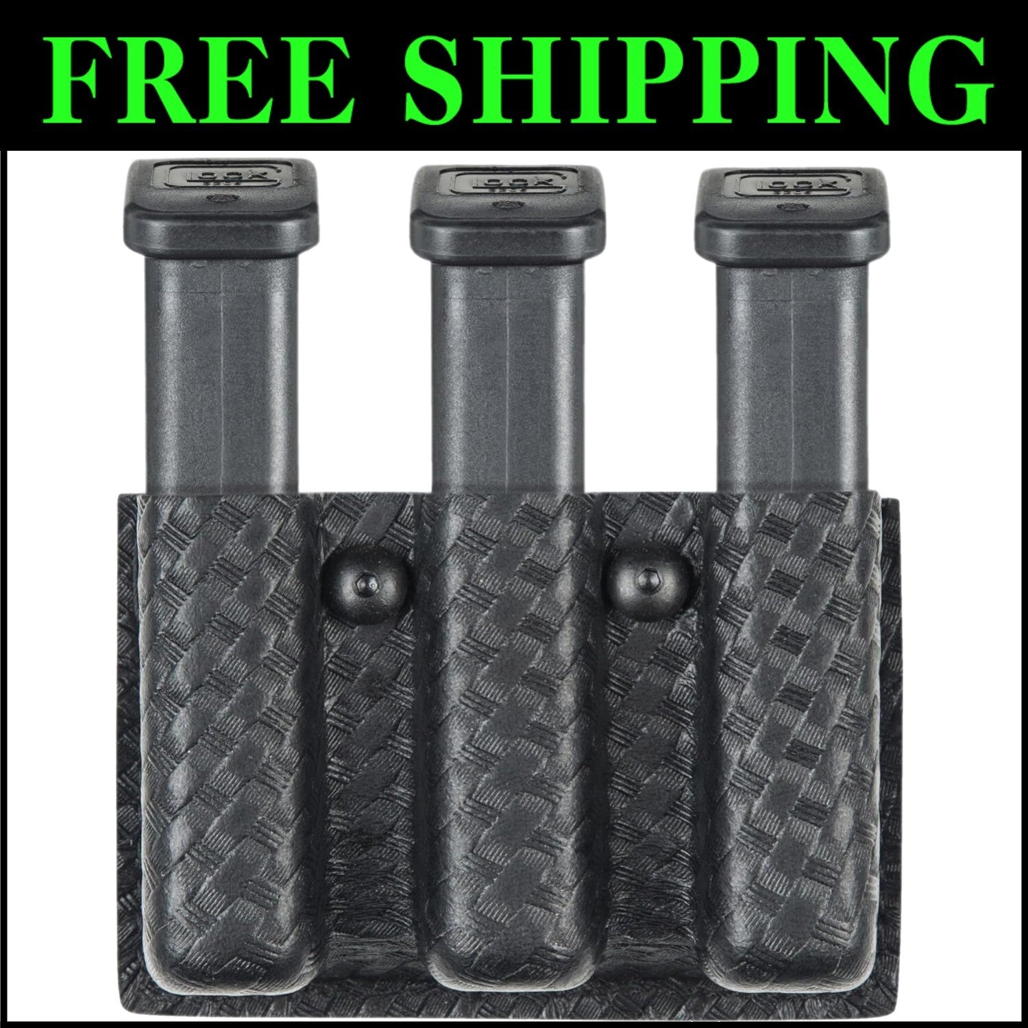 MOLLE-Compatible Open-Top Triple Magazine Pouch - SafariLaminate Black Finish