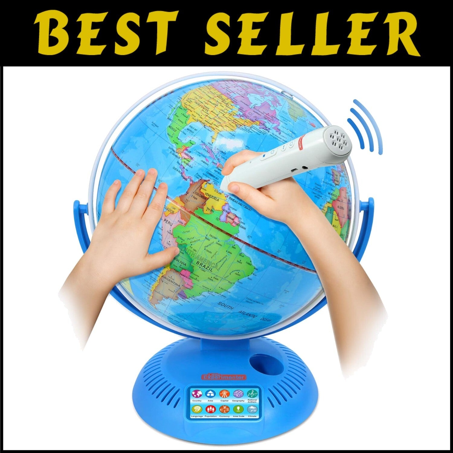 9-Inch Interactive Educational Globe with Smart Audio Pen - Fun Trivia for Kids