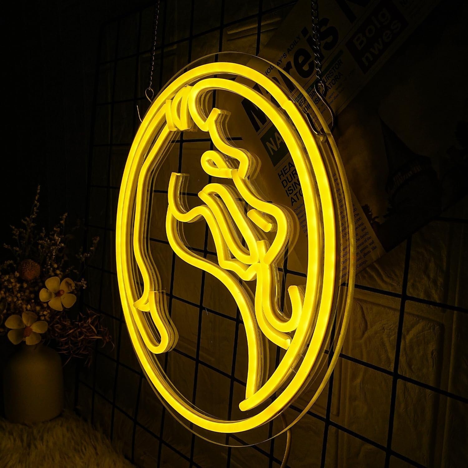 Bright Yellow Dimmable Dragon Neon Sign - Mortal Kombat Game Room Decor