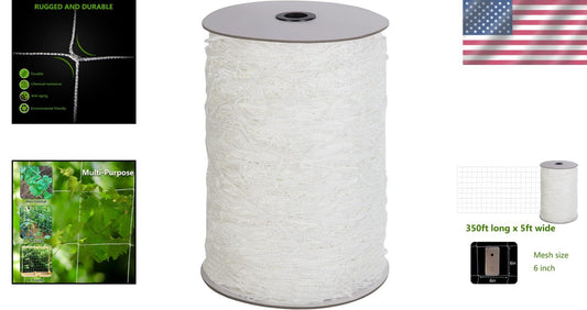 Environmentally Safe Nylon Trellis Netting - 5x350 ft for Gardens & Greenhouses