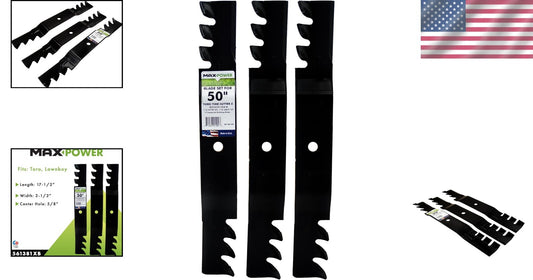Precision 3 Piece Mulching Blade Set for Toro TimeCutter Z - Fit 50 in. Mowers