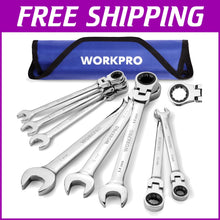 Load image into Gallery viewer, Professional 8-Piece Metric Ratcheting Wrench Set, Lightweight &amp; Mirror Polished