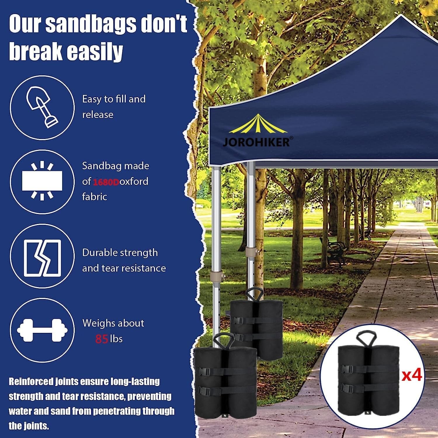 Customizable 340 Lbs Round Canopy Weight Bags - Essential for Outdoor Events