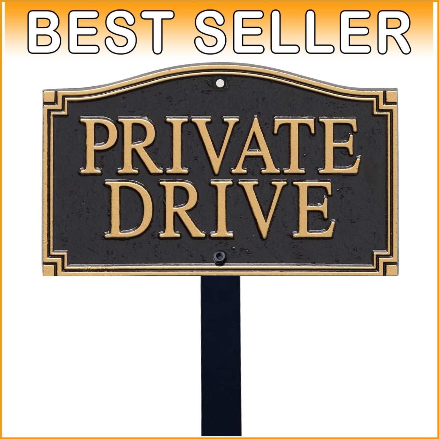 Architectural 5.75" x 9.5" Private Property Garden Sign with Stake for Entrances