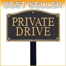 Load image into Gallery viewer, Architectural 5.75" x 9.5" Private Property Garden Sign with Stake for Entrances