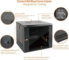 Load image into Gallery viewer, Stylish 9U Server Cabinet with Locking Glass Door - Ideal for A/V Equipment