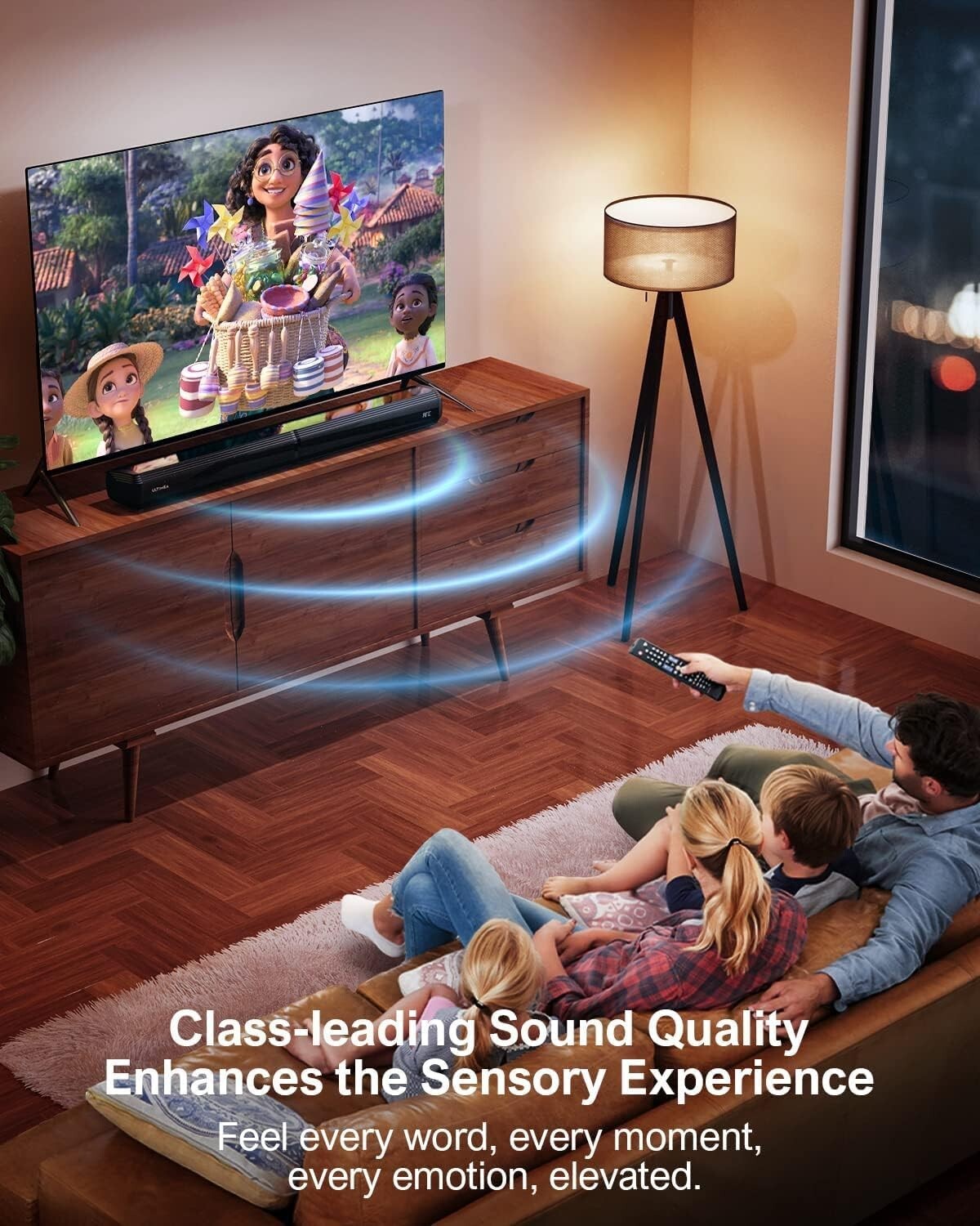 Dynamic 2.2ch Sound Bar with Detachable Design - Wall Mountable & App Control