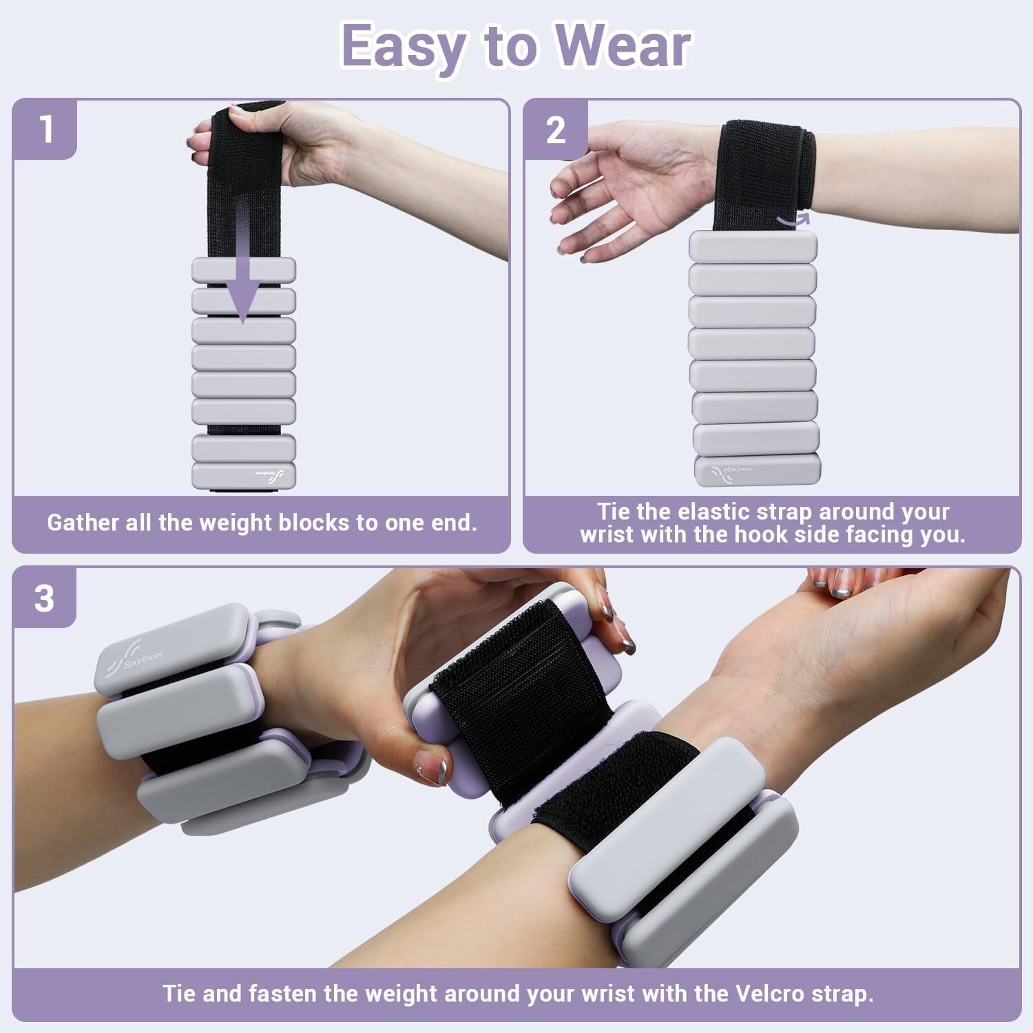 Durable Waterproof Wrist & Ankle Weights - Adjustable 2 lb/4 lb Set for Fitness