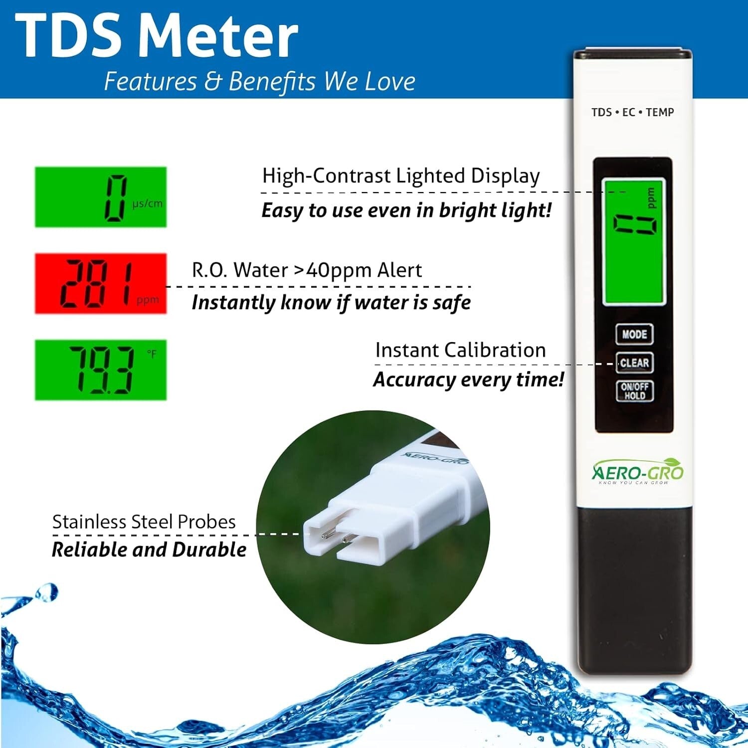 High Accuracy Digital pH & TDS Testing Pen - Essential for Water Quality Control
