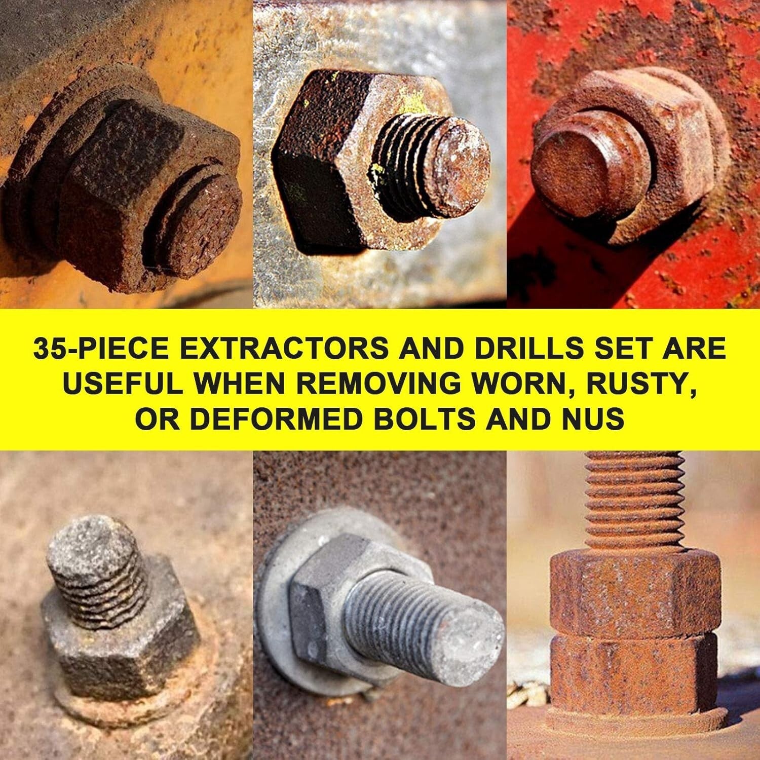 Durable 35-Piece Set - Easy Out Screw Extractors and Left Hand Drilling Solution