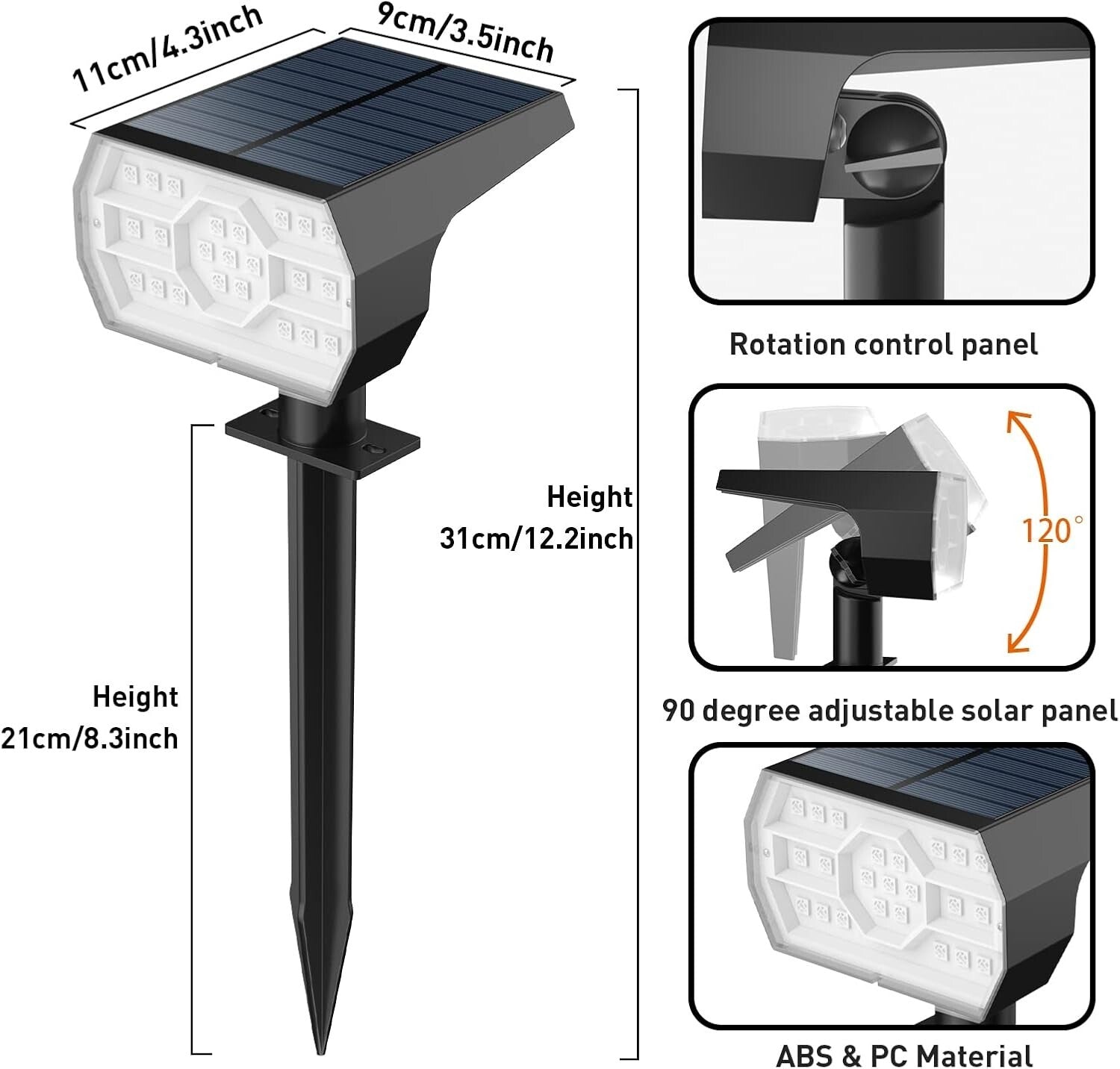 7 Lighting Modes Solar Outdoor Lights, Waterproof IP68 - Perfect for Decoration