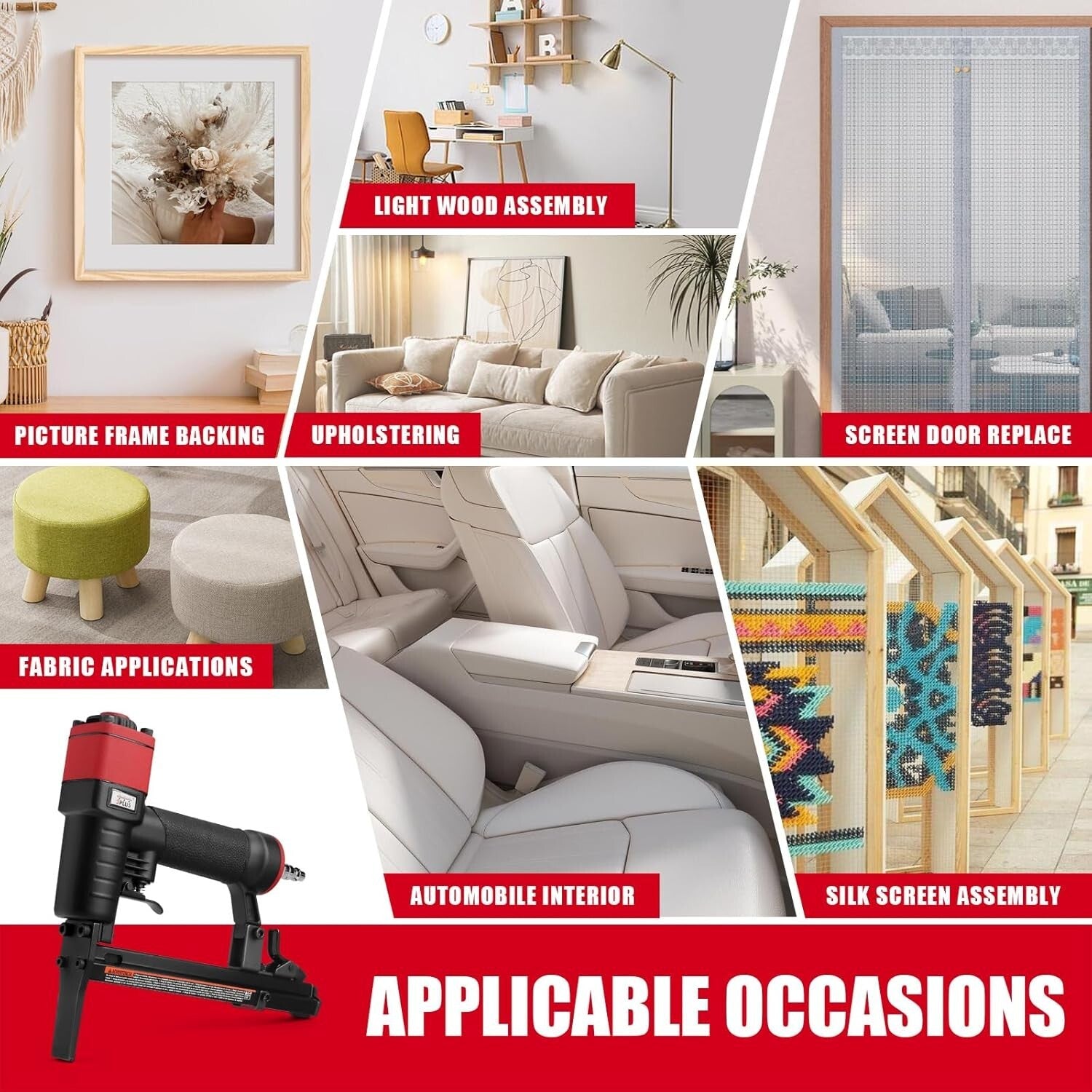 Adjustable Long Nose Pneumatic Stapler: Perfect for Upholstery & Wood Assembly