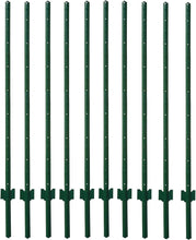 Load image into Gallery viewer, Durable 3-Foot Powder Coated Green Steel Fence Post - 10 Pack for Garden Fencing