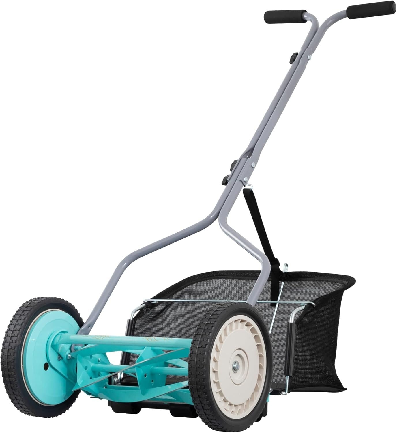 14-Inch Eco-Friendly Push Reel Lawn Mower with 5 Blades and Grass Catcher