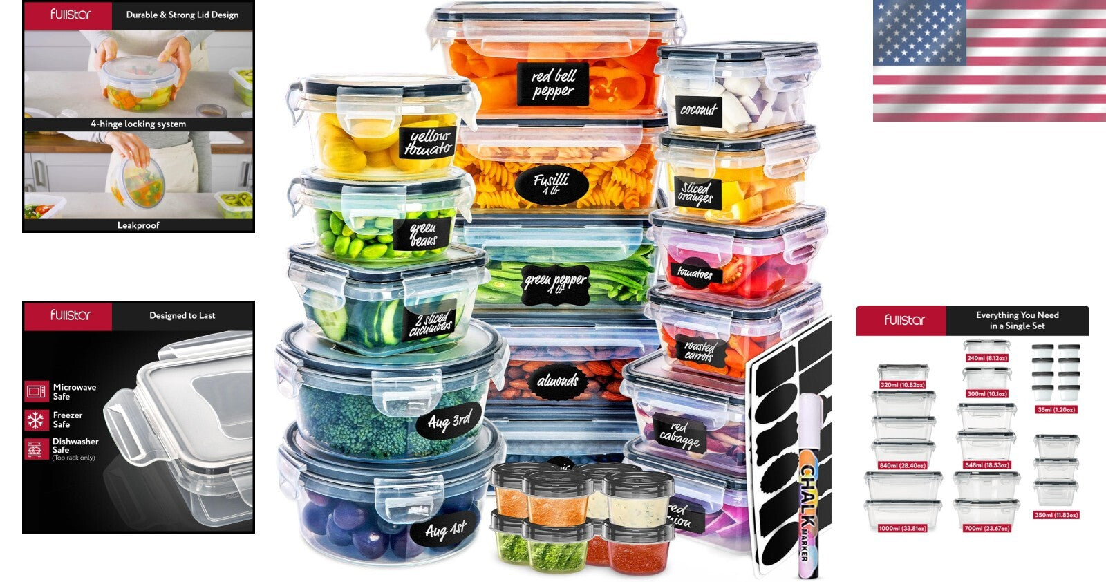 50-Piece BPA-Free Meal Prep Containers Set - Airtight, Leakproof, Stackable