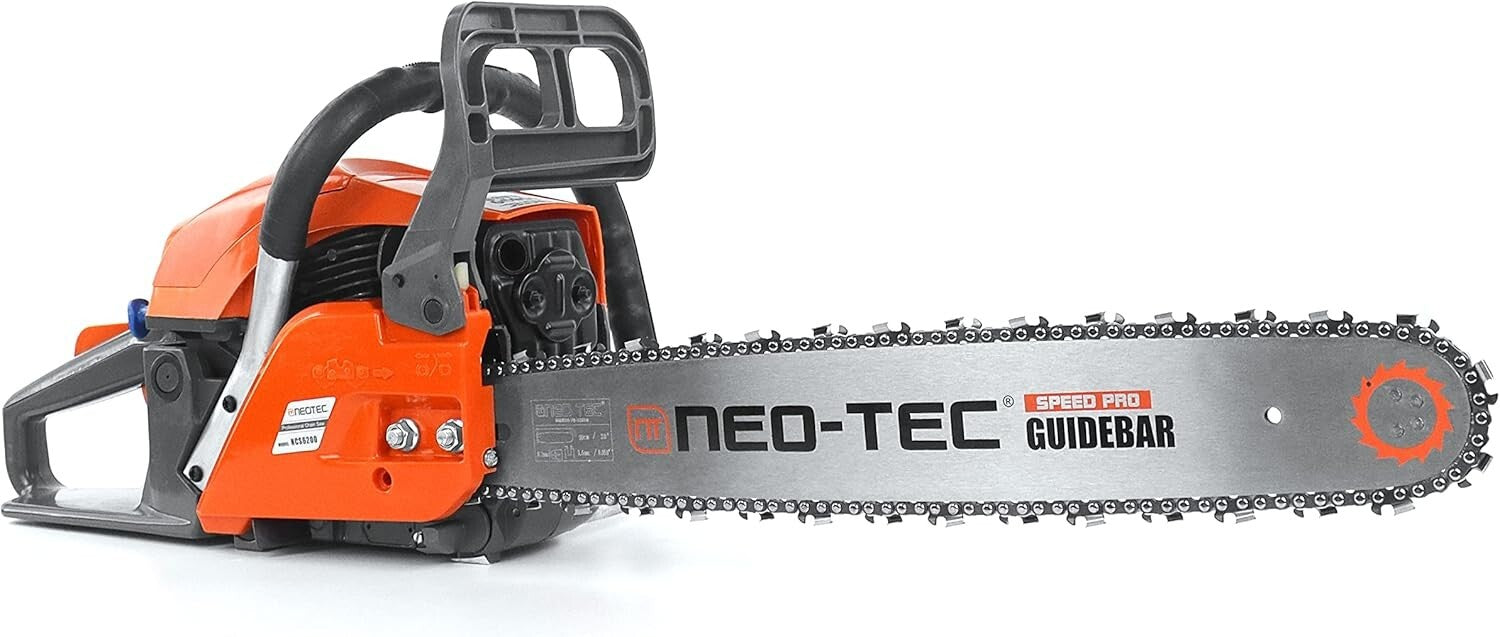 NEOTEC 62CC Gas Chainsaw - Ergonomic 20'' Bar for Effortless Wood Cutting
