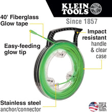 Load image into Gallery viewer, Versatile Glow-in-the-Dark 40-Foot Fish Tape with Stainless Steel End Connector
