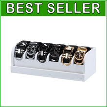 Load image into Gallery viewer, Portable 6-Compartment Bamboo Belt Rack - Stylish Organizer for Closet &amp; Drawer