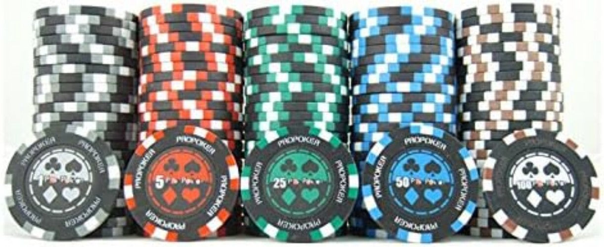 Premium 500pc Poker Chips Set with Unique Denominations & Durable Storage Case