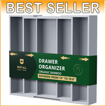 Load image into Gallery viewer, Stylish Bamboo Kitchen Cutlery Organizer - Expandable Design with Natural Finish