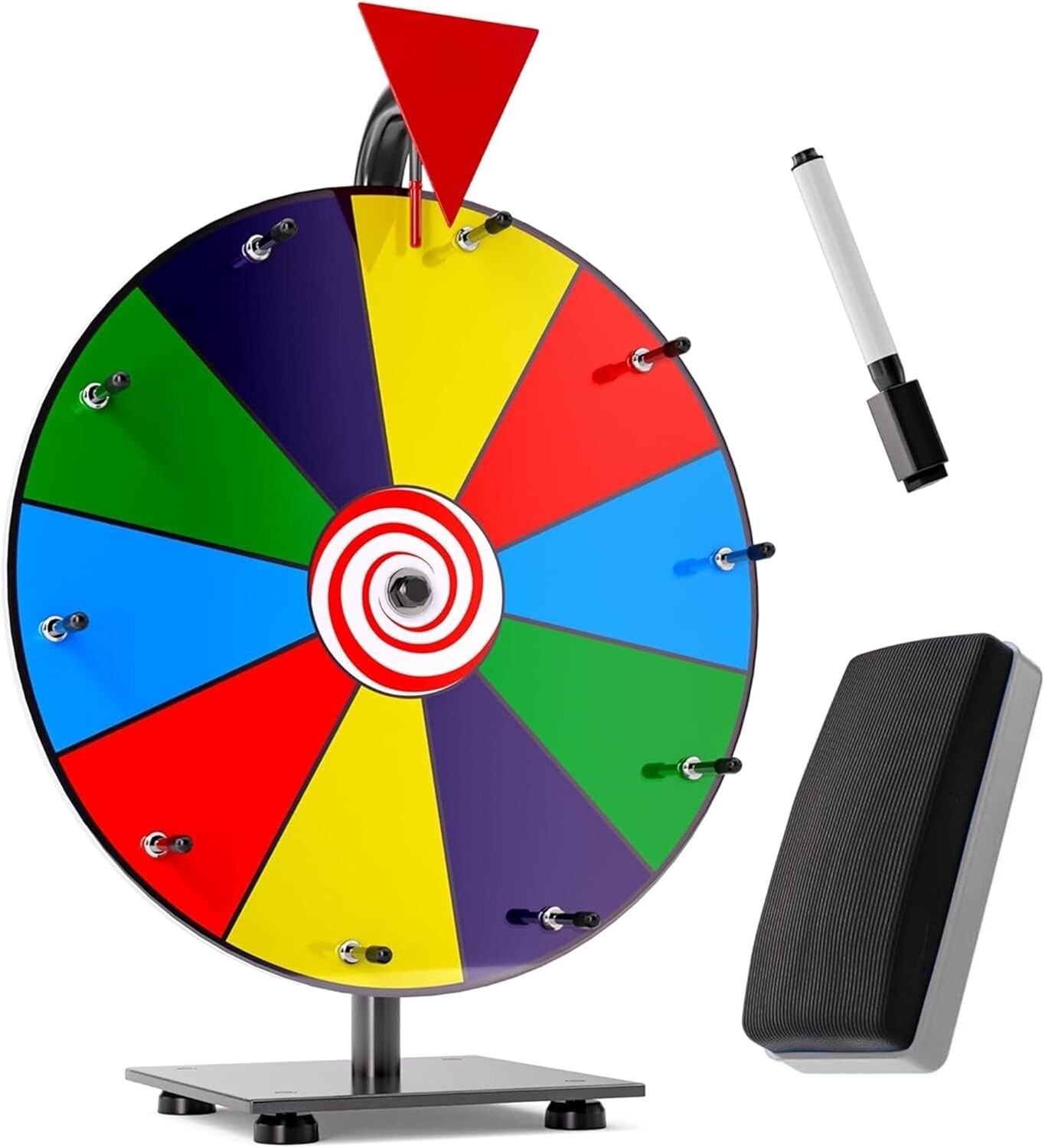 Engaging 12" Event Prize Wheel with Loud Clickers - Ideal for Raffles & Games