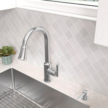 Load image into Gallery viewer, Durable 1-Hole Kitchen Faucet with Retractable Sprayer - Elegant Stainless Steel