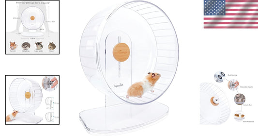 Extra Large Quiet Hamster Exercise Wheel with Adjustable Stand for Small Pets