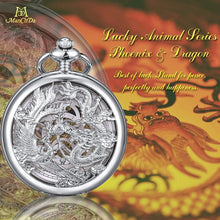 Load image into Gallery viewer, Fashionable Dragon &amp; Phoenix Mechanical Pocket Watch - Gift-Ready with Chain