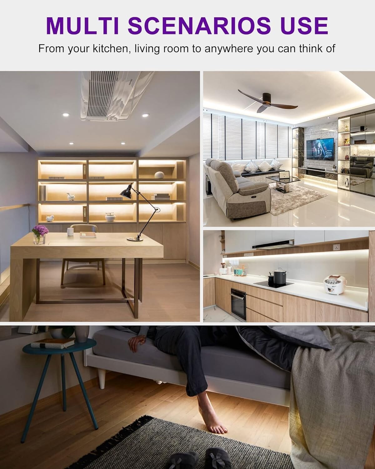 16.4ft Energy Efficient LED Tape Light, Dimmable 4000K - Ideal for Any Room