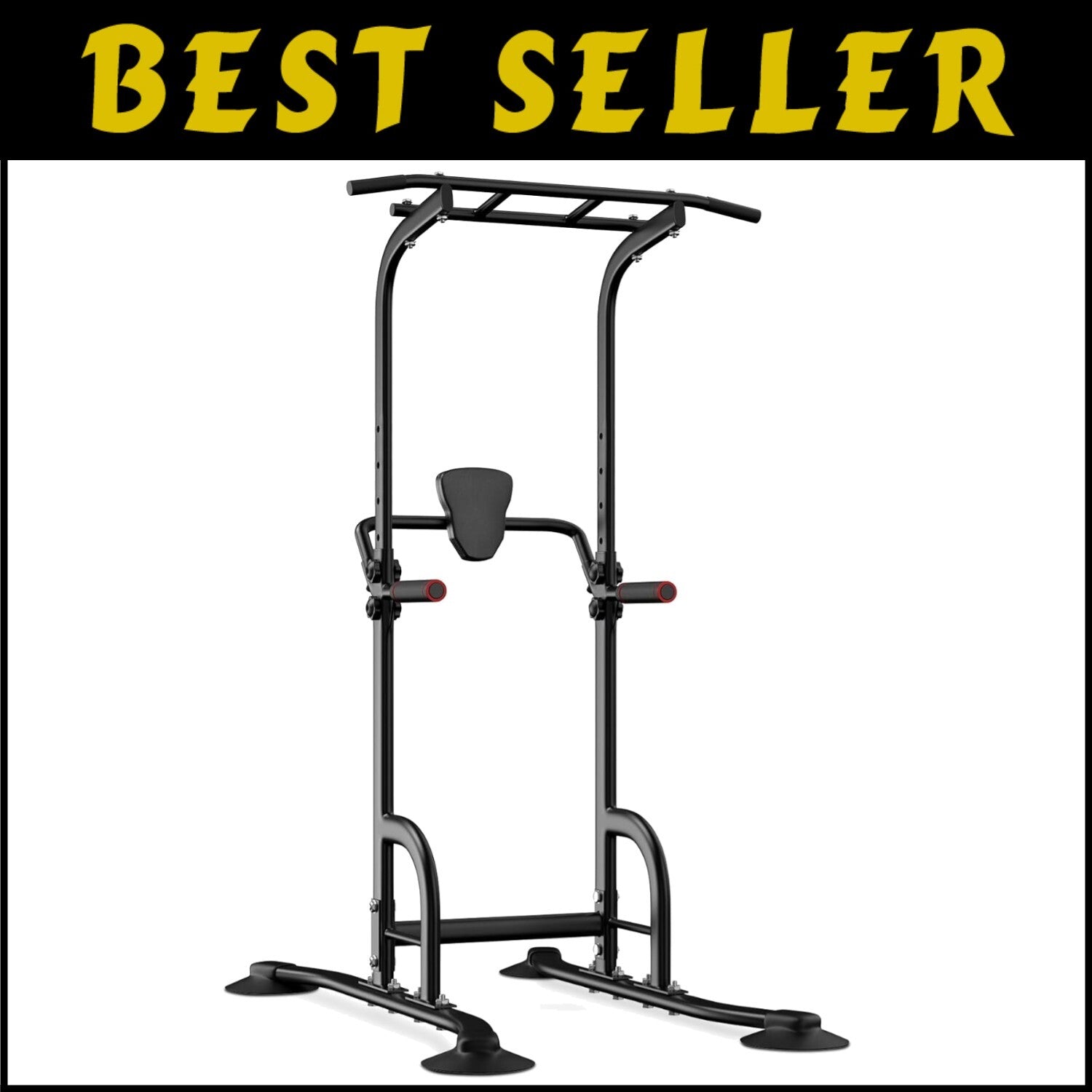 Durable Power Tower Fitness Equipment - Adjustable Height, Non-Slip Grip