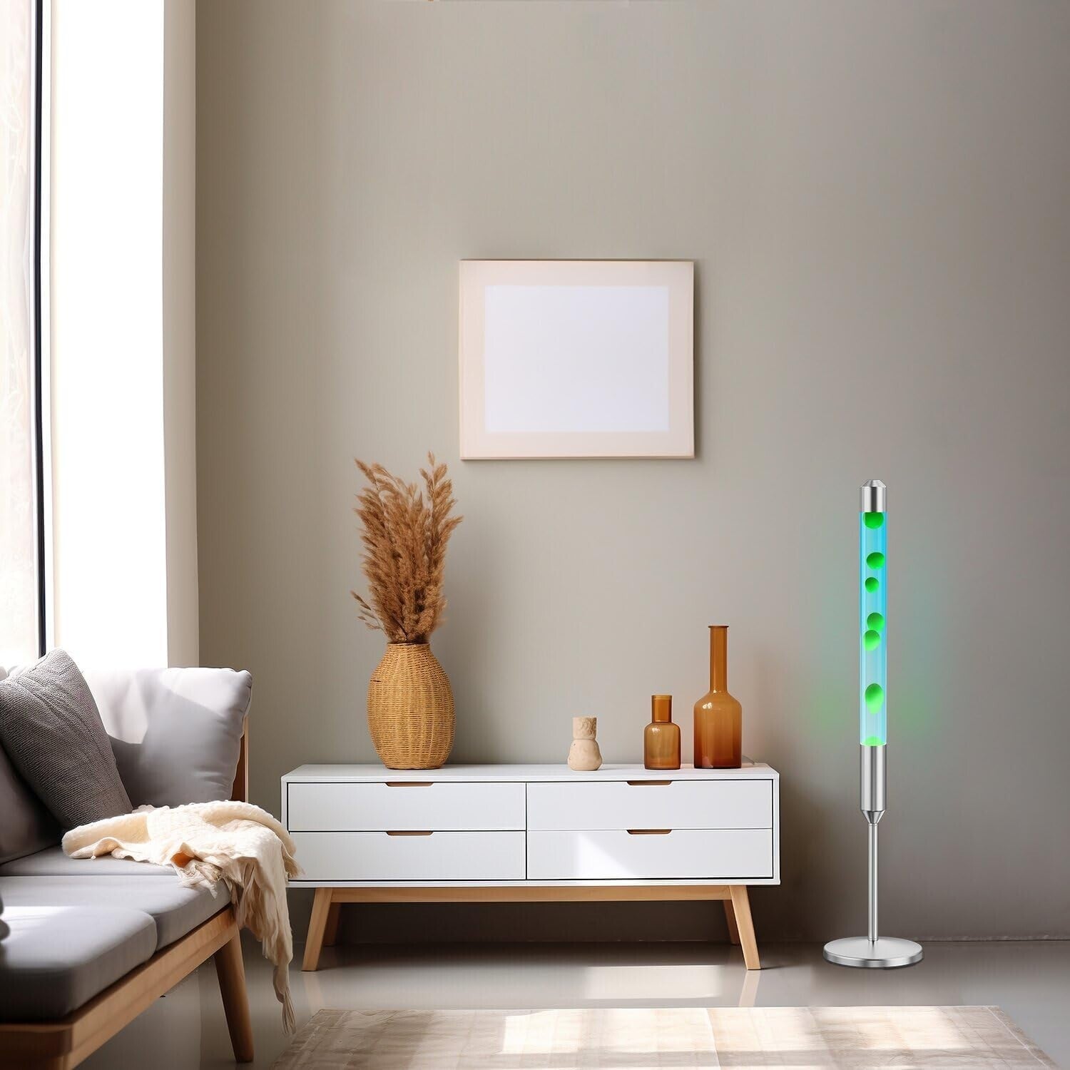 Relaxing 47.5-Inch Lava Lamp - Durable Aluminum & High-Temperature Glass