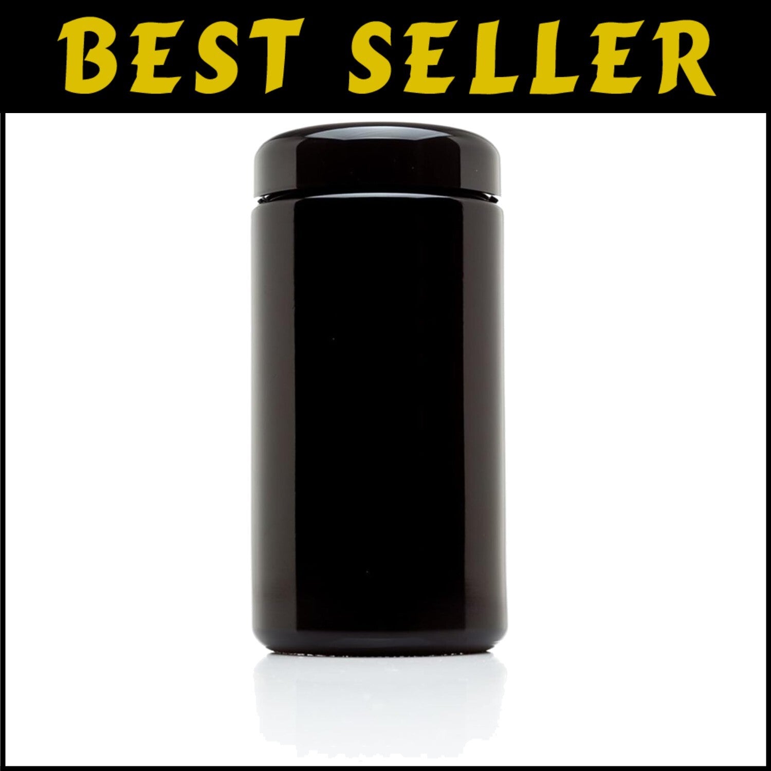 10-Pack 500 ml Classic Black Airtight Glass Jars - Smell-Proof Storage Solution