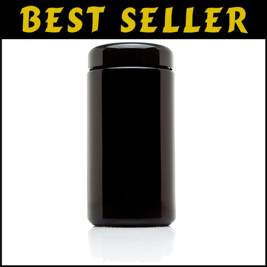 10-Pack 500 ml Classic Black Airtight Glass Jars - Smell-Proof Storage Solution