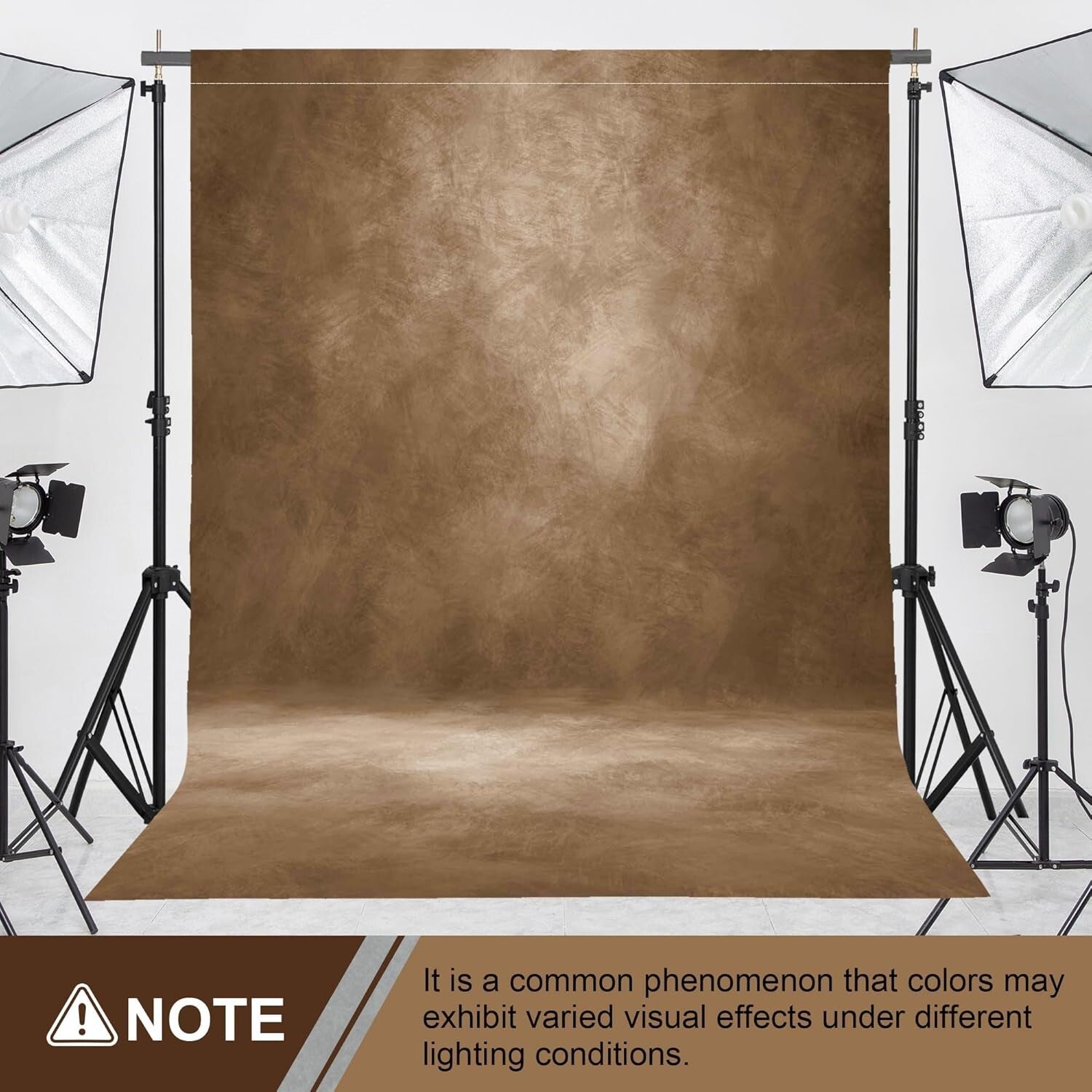 High-Resolution 8'x10' Brown Photography Backdrop with Pocket for Easy Setup