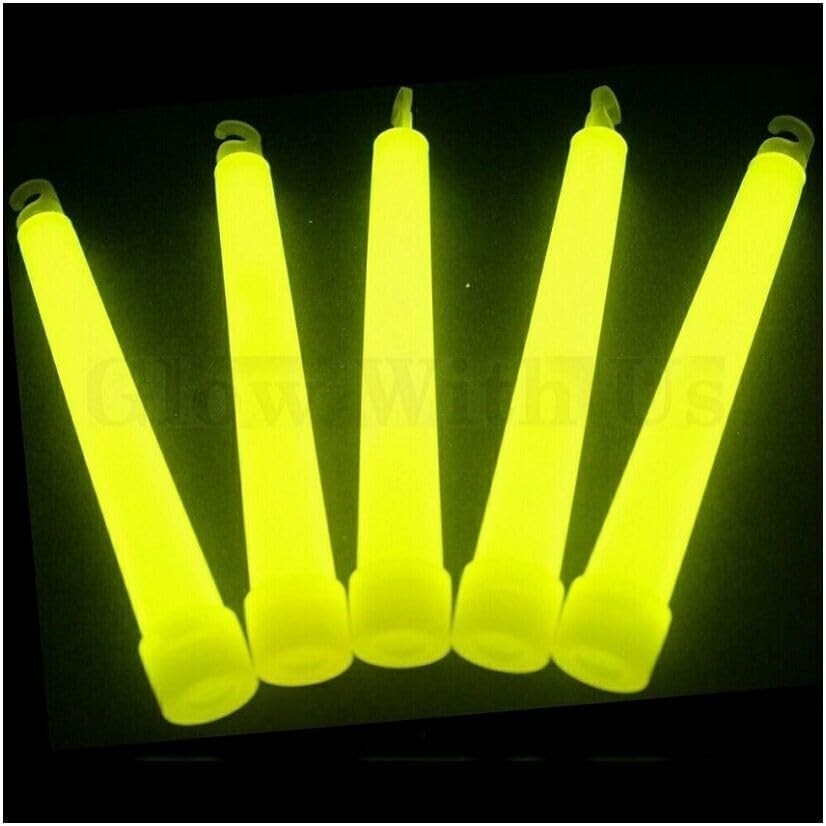 Illuminate Any Event with 100 Yellow Safety Glow Sticks - 3-Year Shelf Life