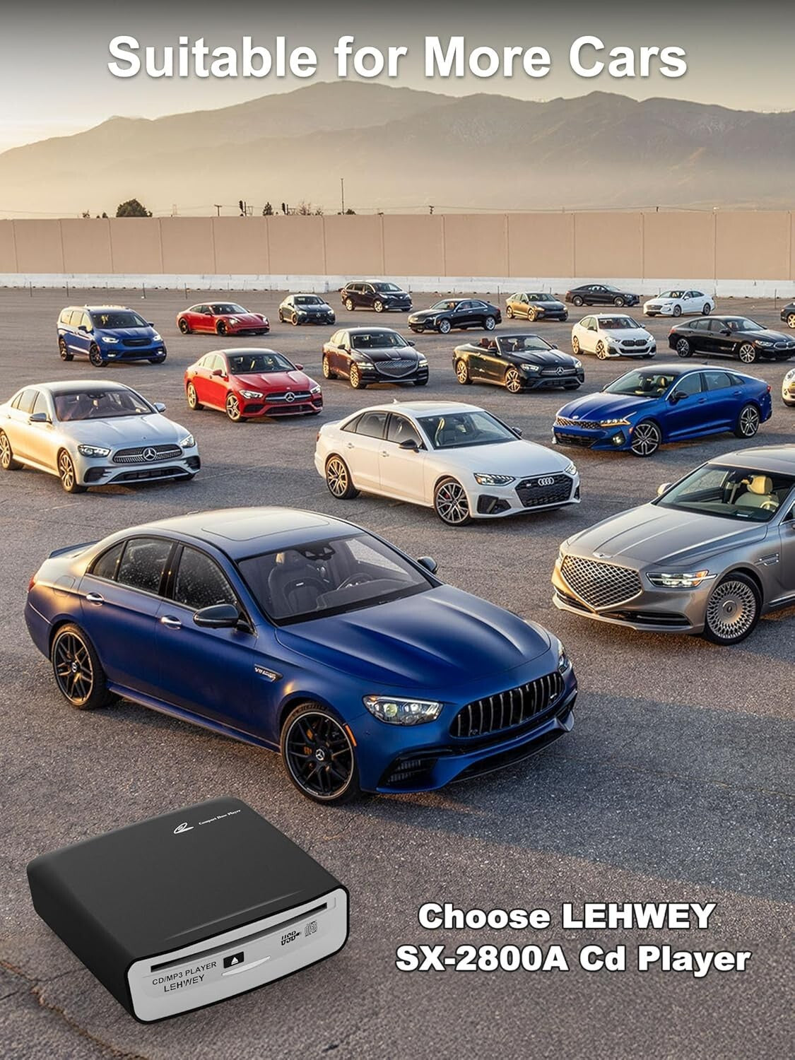 Universal Portable Car CD Player with Remote & AUX - Easy Plug-and-Play Solution