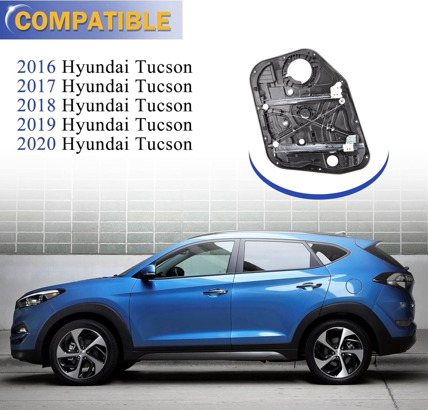 Hyundai Tucson Front Left Window Regulator - Durable, OEM Quality Performance