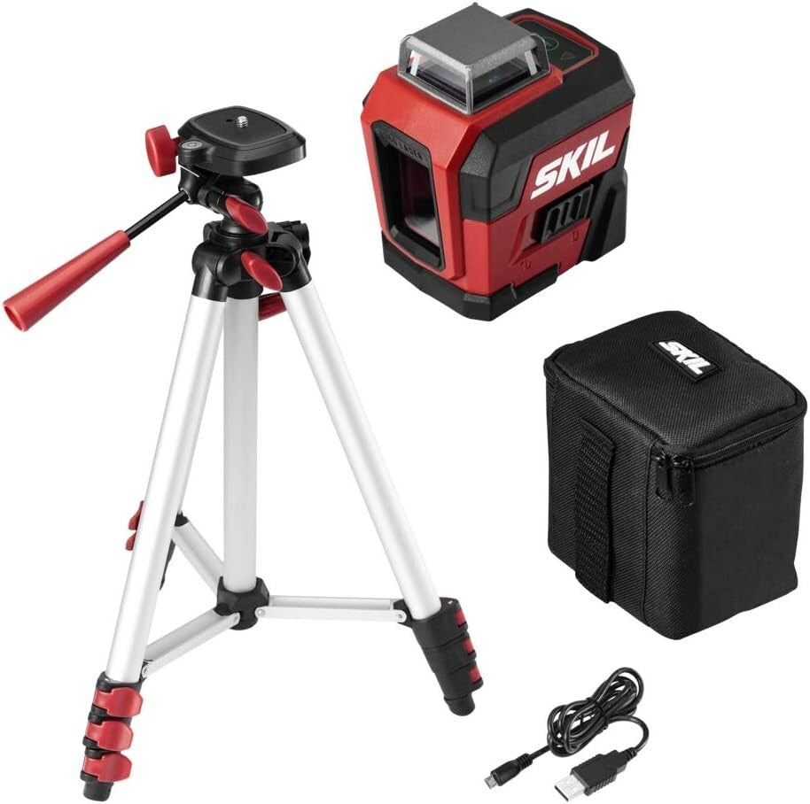 Self-Leveling Green 360° Laser Level w/Tripod - For Easy Alignment & Precision