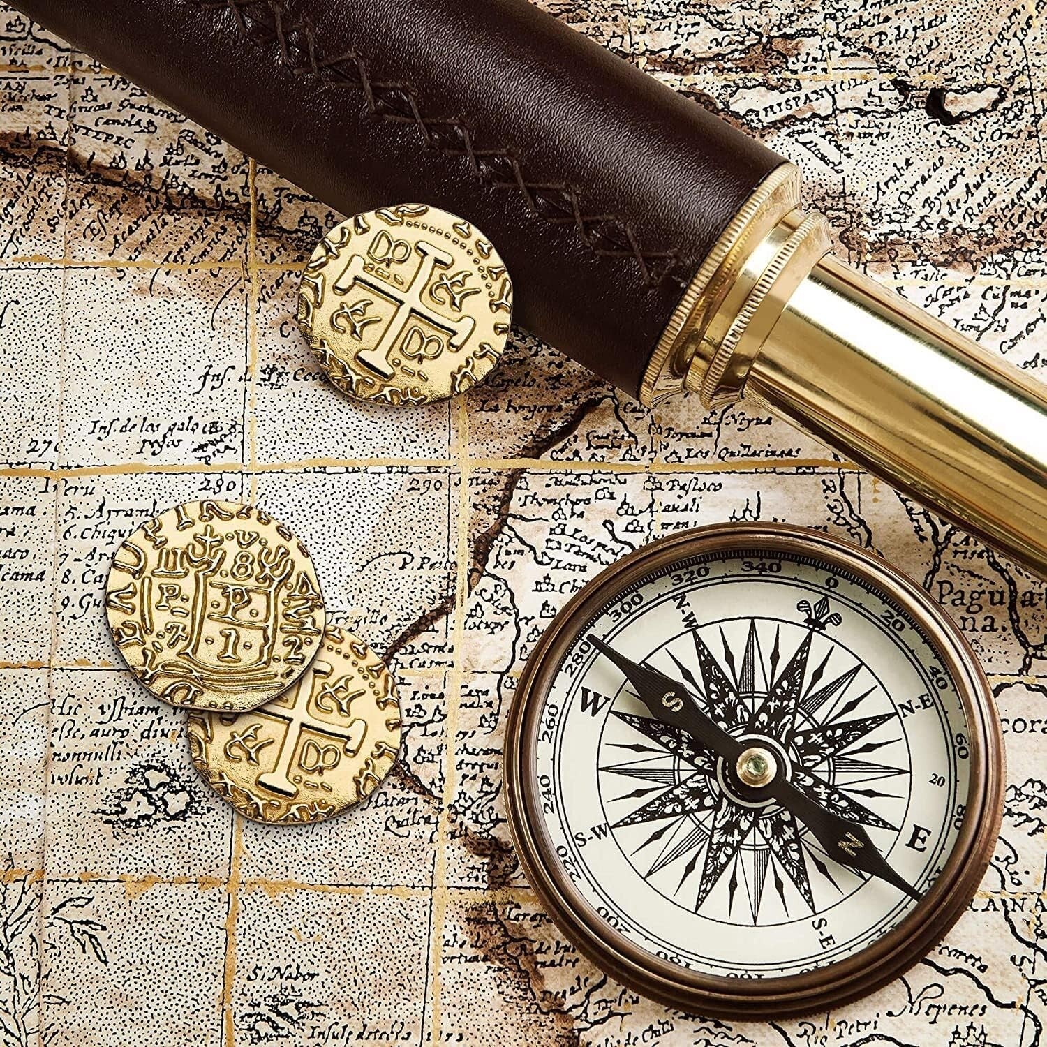 Deluxe Pirate Treasure Coins Set - D&D, Cosplay, and Party Accessories Included