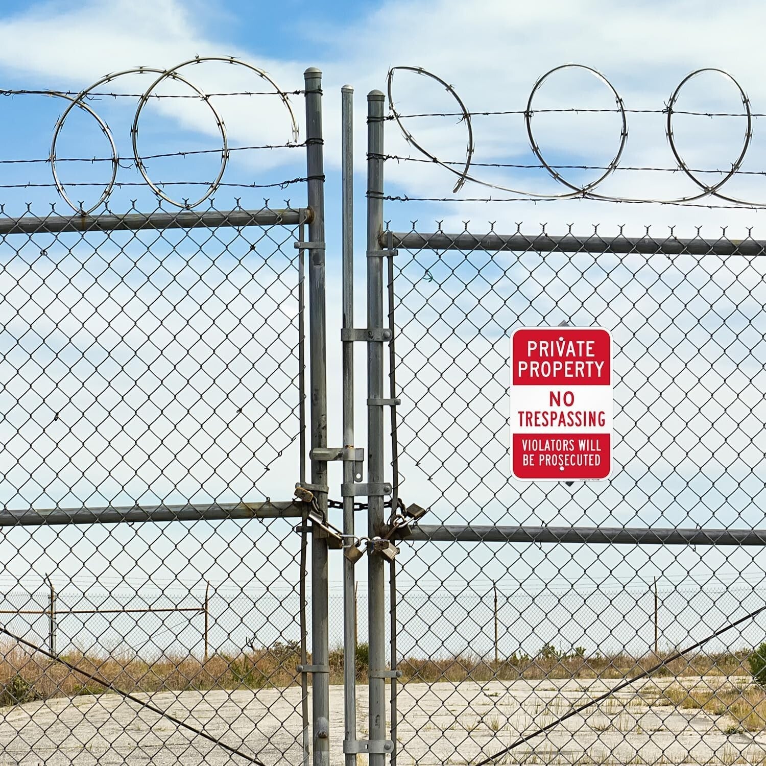 18x12 Private Property Signs - Reflective, Durable 4-Pack for Security Needs